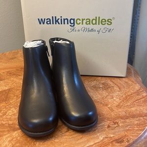 Walking Cradles | Black Leather Lewis Ankle Boot - Womens